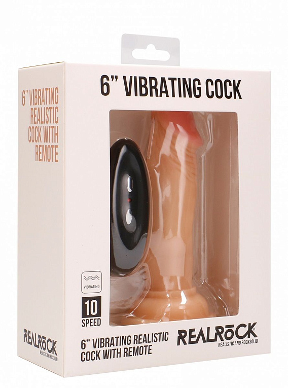 Телесный вибратор-реалистик Vibrating Realistic Cock 6  - 15 см. от Intimcat