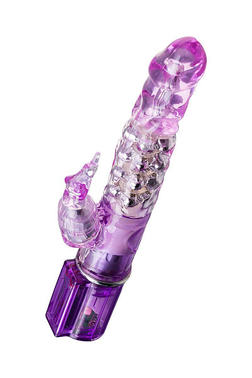 Фиолетовый хай-тек вибратор High-Tech fantasy с бусинами и отростком - 27,2 см. - фото 6