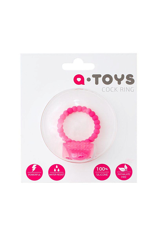 Розовое силиконовое виброкольцо A-toys от Intimcat