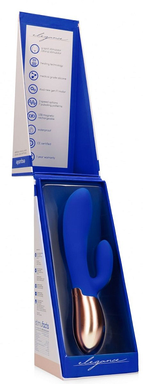 Синий вибратор Exquisite с подогревом - 20,5 см. - фото 5