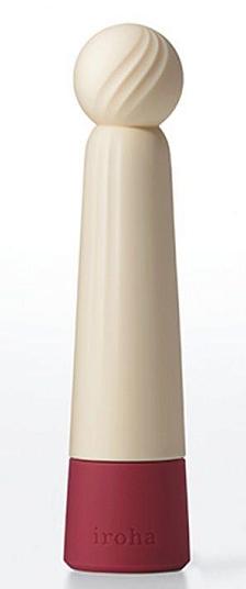 Бежевый вибратор с шаровидной мягкой головкой IROHA Rin Akane - 14,8 см.