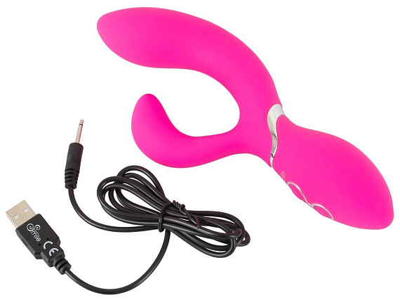 Ярко-розовый вибратор-кролик Bendable Rabbit Vibrator - 19,8 см. - фото 8