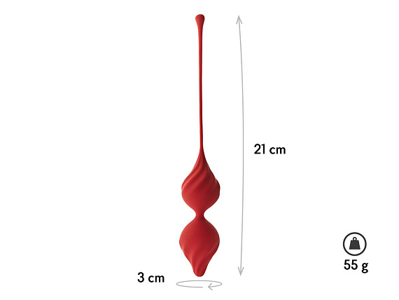 Бордовые вагинальные шарики Alcor - силикон
