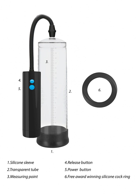 Прозрачная автоматическая вакуумная помпа для мужчин Extreme Power - анодированный пластик (ABS)