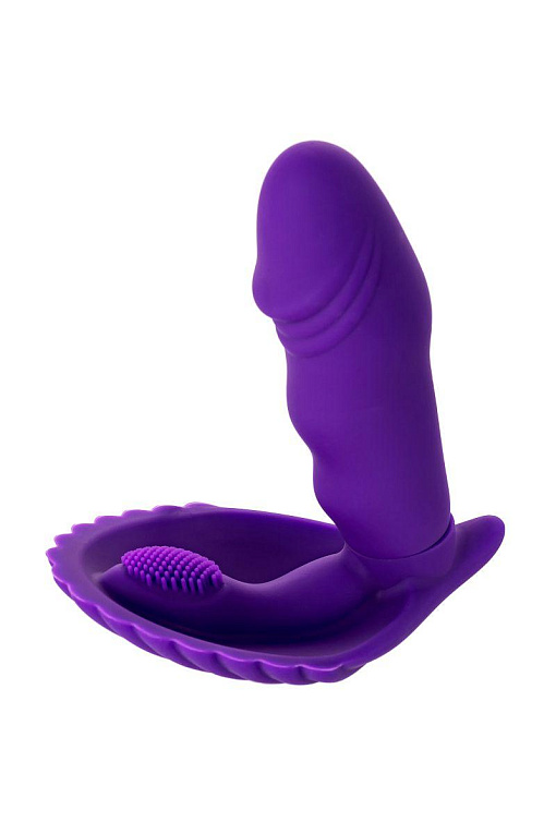 Фиолетовый вибратор для ношения в трусиках - силикон