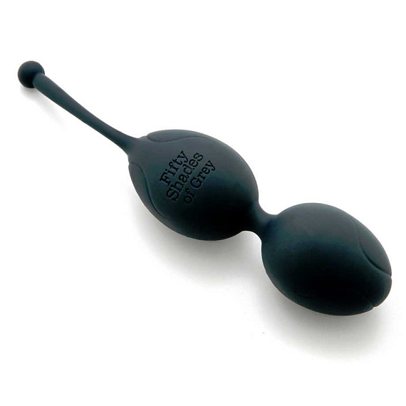 Черные вагинальные шарики со смещенным центром тяжести Silicone Ben Wa Balls - силикон