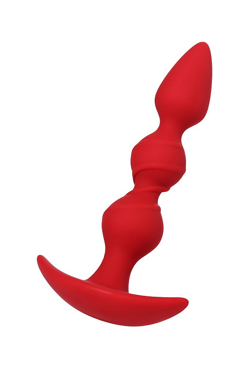Красная силиконовая анальная втулка Trio - 16 см. - силикон