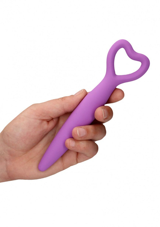 Набор фиолетовых вагинальных расширителей с вибропулей Silicone Vaginal Dilator Set от Intimcat