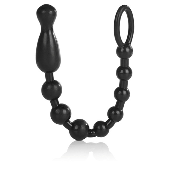 Анальная чёрная цепочка COLT Max Beads - 28 см. от Intimcat