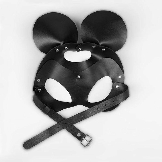 Пикантная черная маска «Озорная мышка» с заклепками от Intimcat