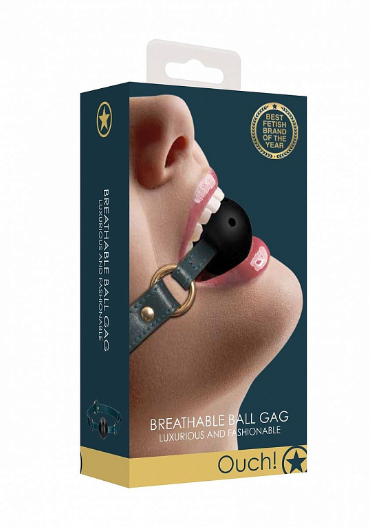 Кляп-шар на зеленых ремешках Breathable Ball Gag Shots Media BV