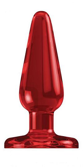 Гладкий красный акриловый анальный стимулятор Bottom Line Model 1 - 13 см.