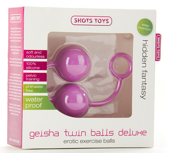 Розовые вагинальные шарики Geisha Twin Balls Deluxe - силикон