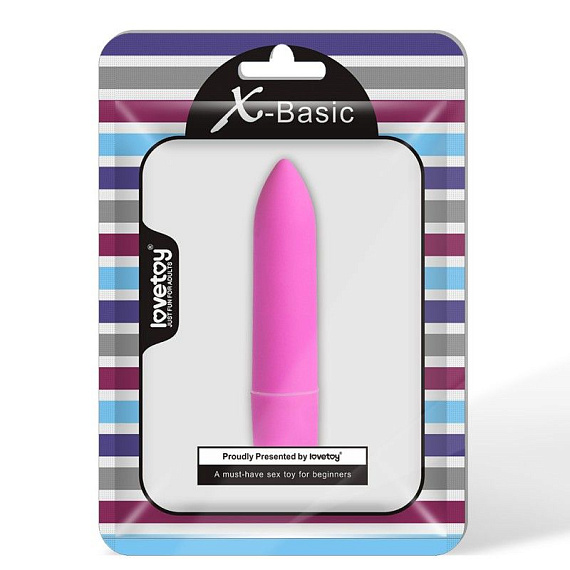 Розовая вибропуля X-Basic Long Bullet 10 speeds - 9 см. - анодированный пластик (ABS)