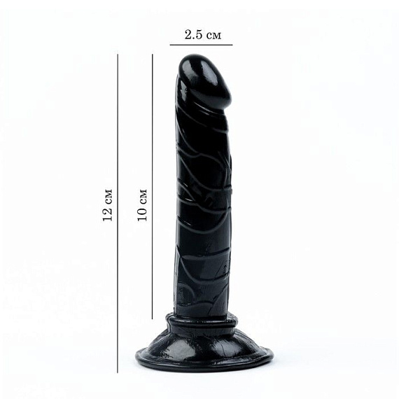 Черный анальный фаллоимитатор на присоске - 12 см. - фото 5