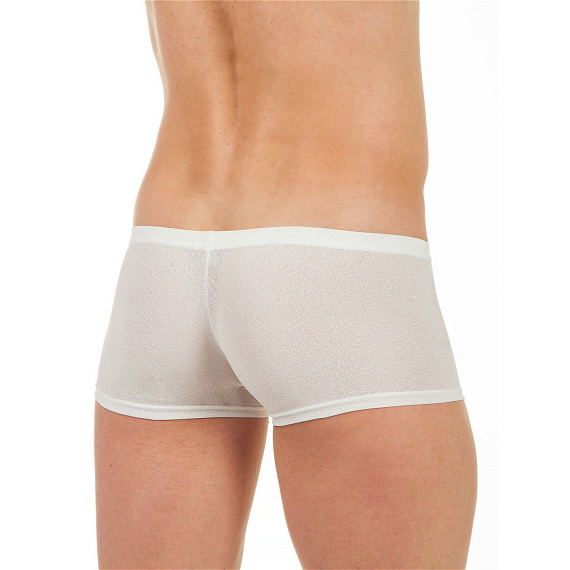 Мужские трусы-хипсы из ткани с текстурой в виде роз White Rose Boxer - 90% полиэстер, 10% эластан