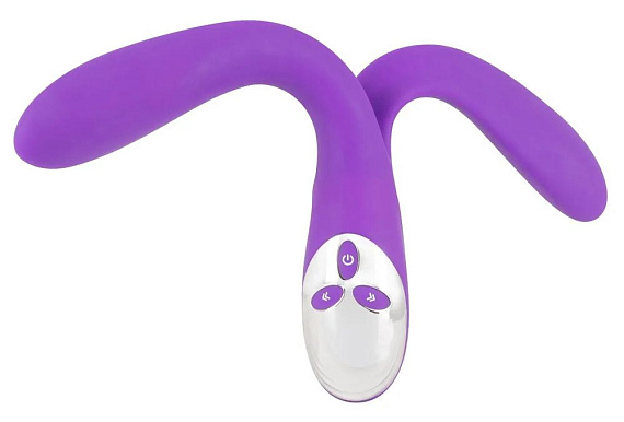 Фиолетовый сдвоенный вибратор Bendable Double Vibrator - 24,3 см. - фото 7