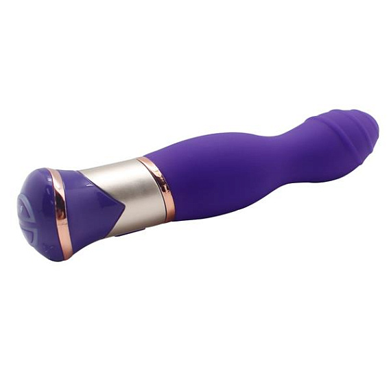 Фиолетовый вибратор с ротацией ECSTASY Deluxe Rippled Vibe - 20 см. от Intimcat