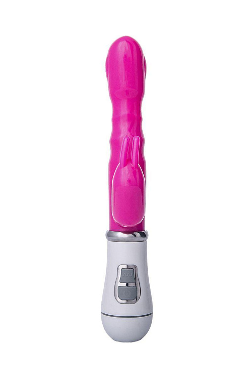 Ярко-розовый вибратор ToyFa A-toys с клиторальным стимулятором - 20 см. - термопластичный эластомер (TPE)