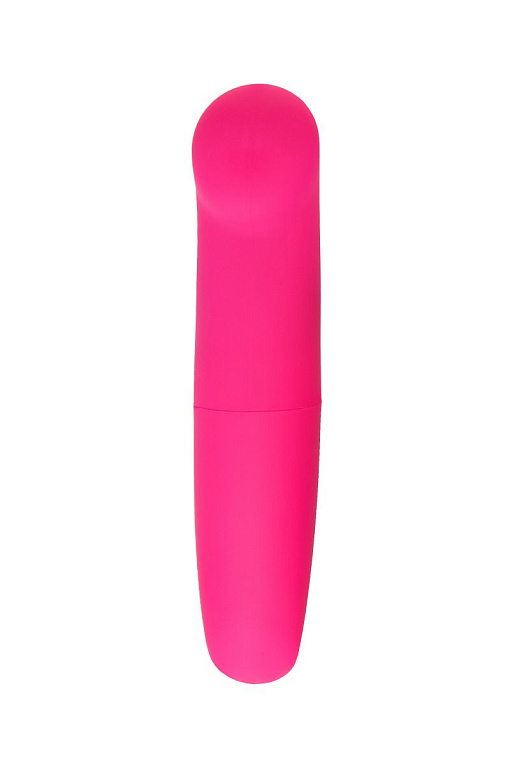 Розовый мини-вибратор с плоским кончиком - 12,5 см. - анодированный пластик (ABS)