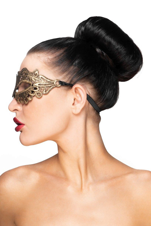 Золотистая карнавальная маска  Антарес - 100% полиэстер