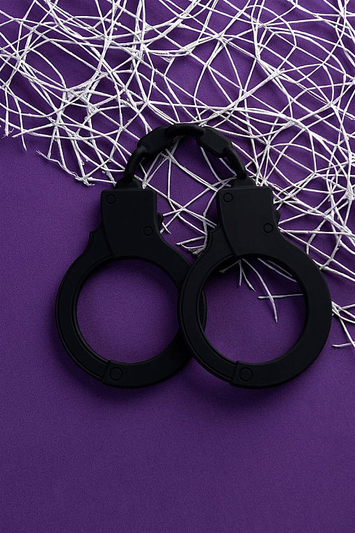 Черные силиконовые наручники A-Toys без ключа - фото 7