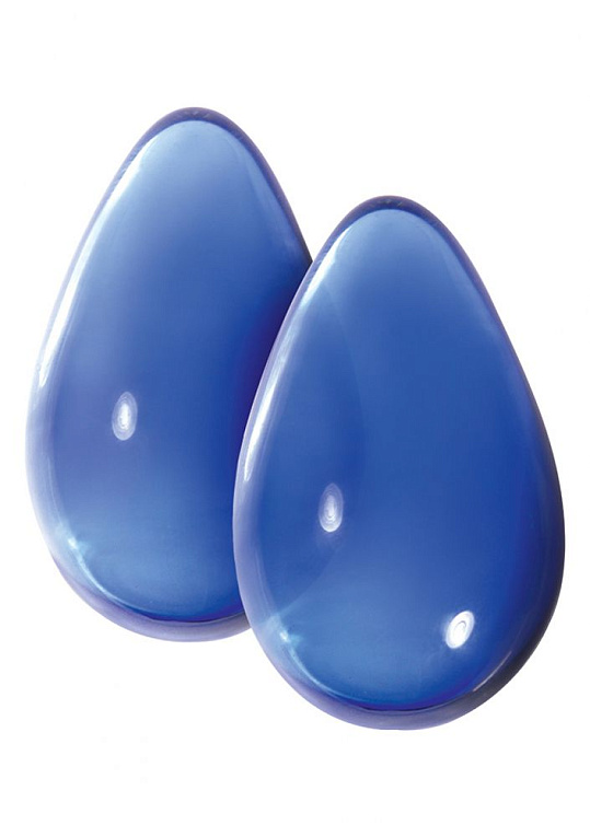 Большие синие стеклянные вагинальные шарики Crystal Kegel Eggs - стекло