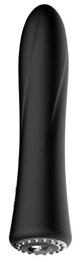 Черный классический вибромассажер Jewel - 19,5 см.