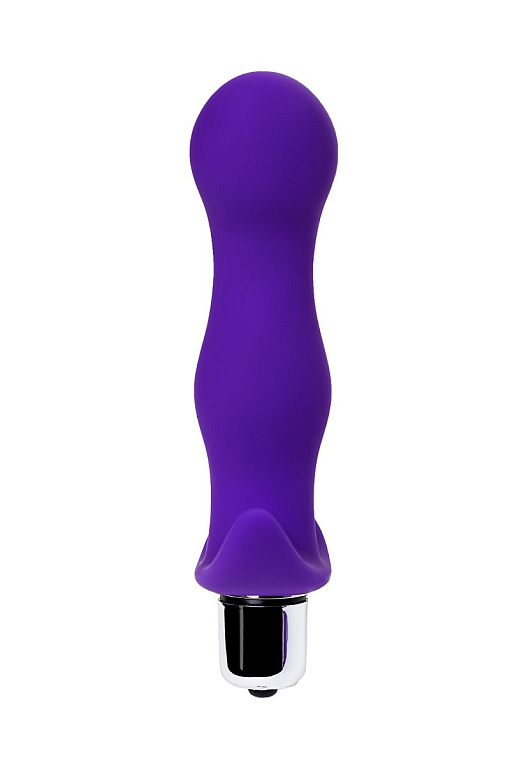Фиолетовая изогнутая анальная вибропробка - 12,9 см. A-toys