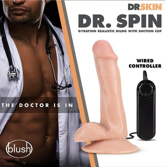 Телесный ротатор-реалистик Dr. Spin 6 inch Gyrating Realistic Dildo - 16,5 см. - фото 5