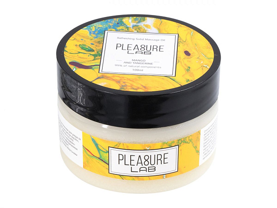 Твердое массажное масло Pleasure Lab Refreshing с ароматом манго и мандарина - 100 мл. - 
