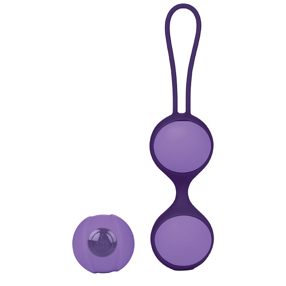 Фиолетовые вагинальные шарики дуэт STELLA II со сменным грузом - силикон
