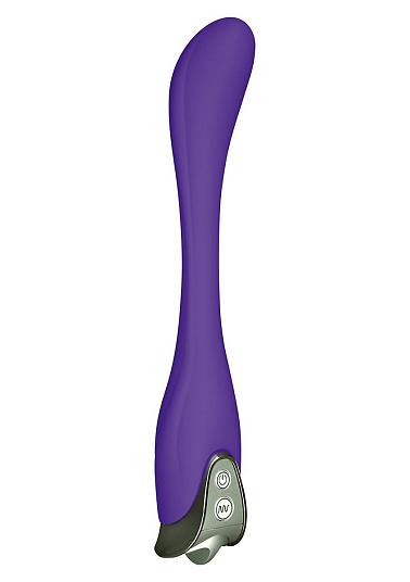 Фиолетовый вибромассажёр G-VOLUTION для стимуляции G-точки - 22 см.