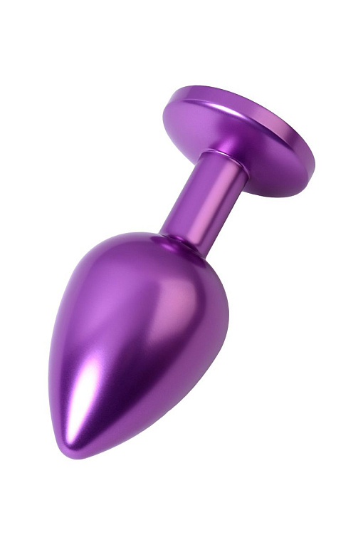 Фиолетовый анальный плаг с кристаллом фиолетового цвета - 8,2 см. от Intimcat