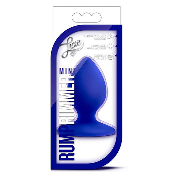 Синяя анальная пробка RUMP RIMMER MINI - 5 см. - силикон