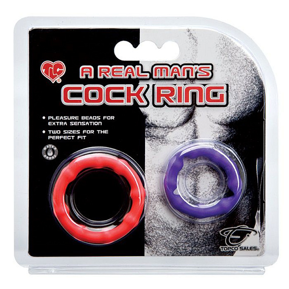Набор из двух эрекционных колец TLC A Real Man’s Cock Ring - латекс