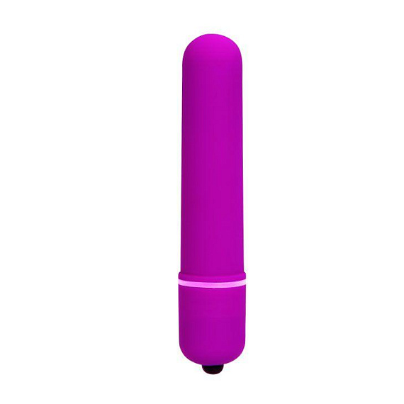 Фиолетовая вытянутая вибропуля - 10,2 см. - анодированный пластик (ABS)