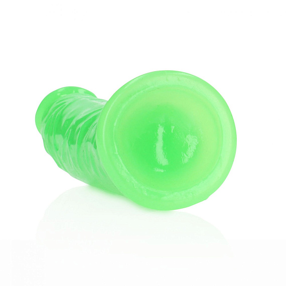 Зеленый люминесцентный фаллоимитатор на присоске - 17,5 см. от Intimcat