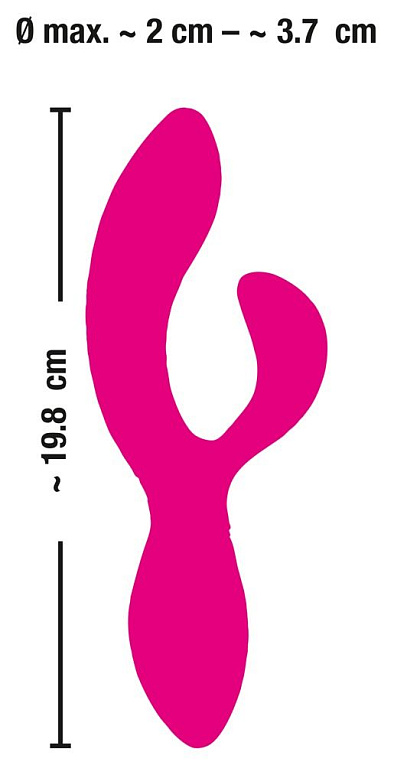 Ярко-розовый вибратор-кролик Bendable Rabbit Vibrator - 19,8 см. - фото 9