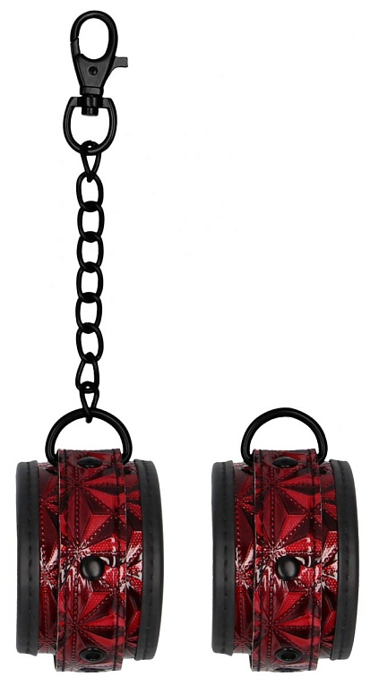 Красно-черные поножи Luxury Ankle Cuffs от Intimcat