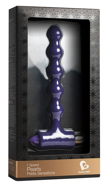 Фиолетовая анальная виброёлочка PETITE SENSATIONS PEARLS PURPLE - 16,9 см. - силикон