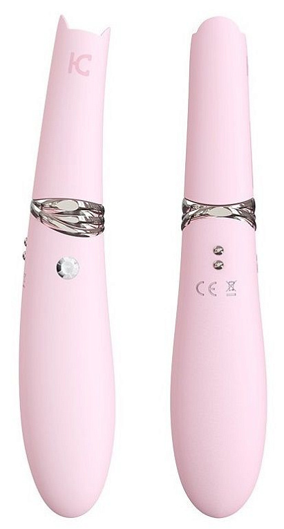 Нежно-розовый вибромассажер MIISS CC с мембранным стимулятором - 18,5 см. - силикон