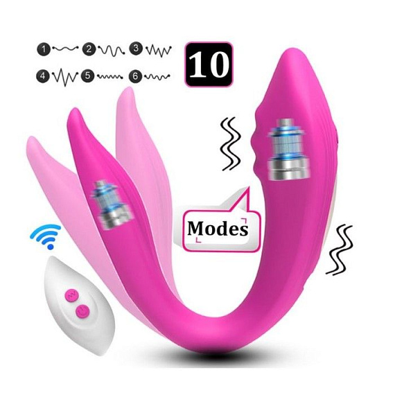 Розовый вибратор для пар с 10 режимами вибрации и пультом ДУ от Intimcat