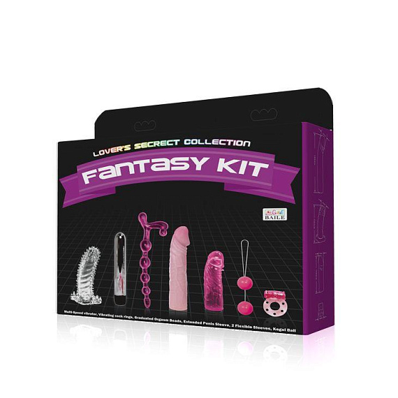 Набор для любовных игр Fantasy Kit из 7 предметов - Термопластичная резина (TPR)