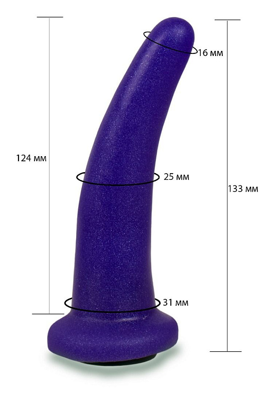 Фиолетовая гладкая изогнутая насадка-плаг - 13,3 см. - поливинилхлорид (ПВХ, PVC)
