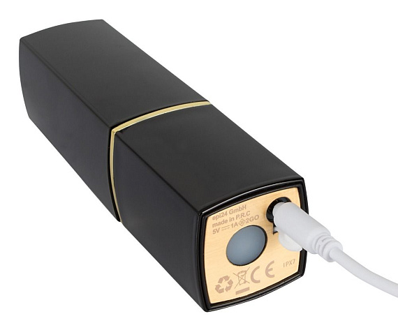 Бесконтактный стимулятор клитора в форме помады Womanizer W-260 2GO в чёрном корпусе - анодированный пластик, силикон