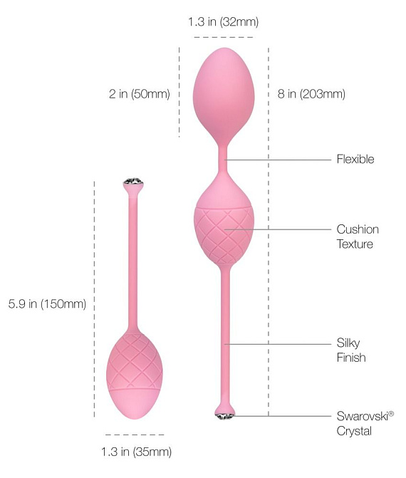 Набор розовых вагинальных шариков FRISKY PILLOW TALK Orion
