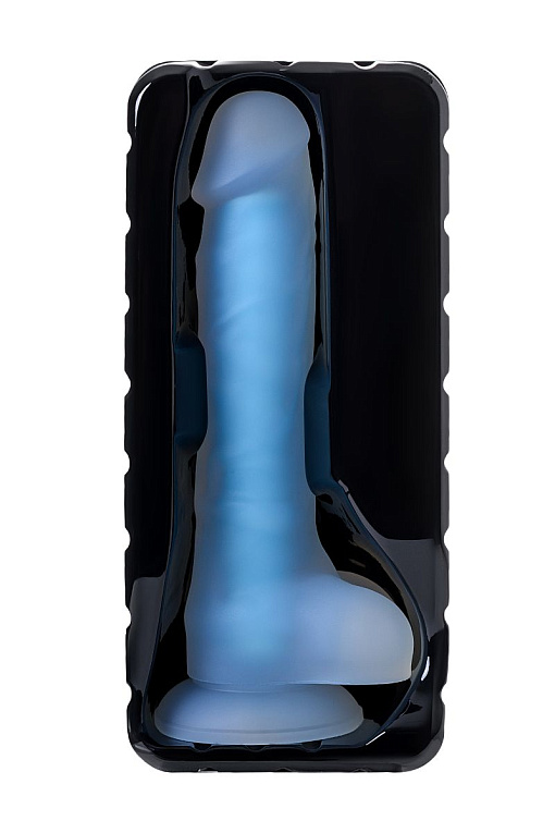 Прозрачно-синий фаллоимитатор, светящийся в темноте, Bruce Glow - 22 см. - фото 6