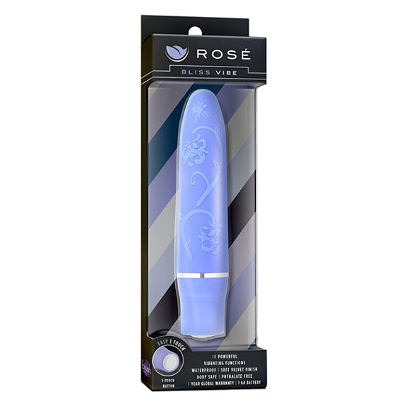 Голубая вибропуля Bliss Vibe - 10,1 см. - анодированный пластик (ABS)