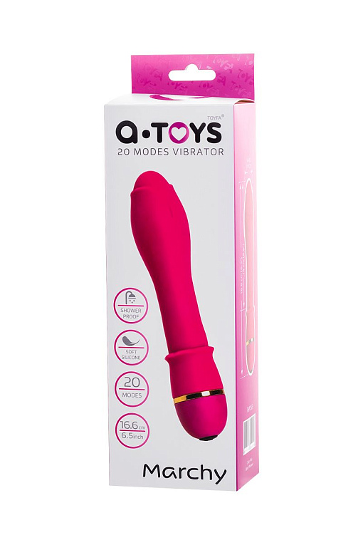 Ярко-розовый вибратор TOYFA March - 16,6 см. A-toys